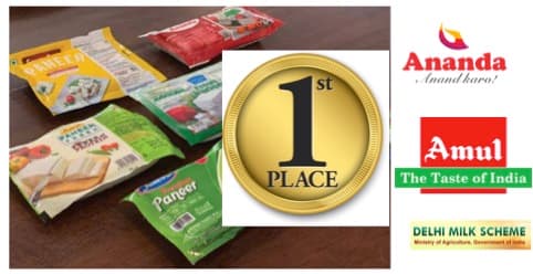 Ananda, Amul and DMS become the best Quality Paneer Brand