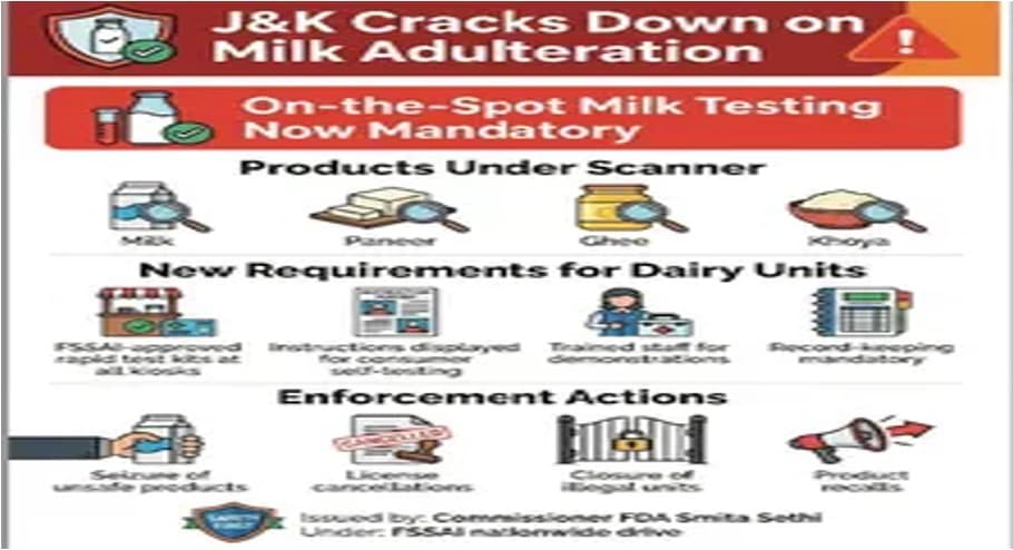 Milk under scanner: J&K FDA issues advisory to dairy units