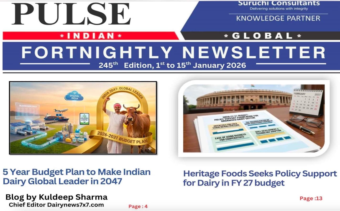 245th Edition of Dairy Pulse (Jan 1st - 15th 2026)