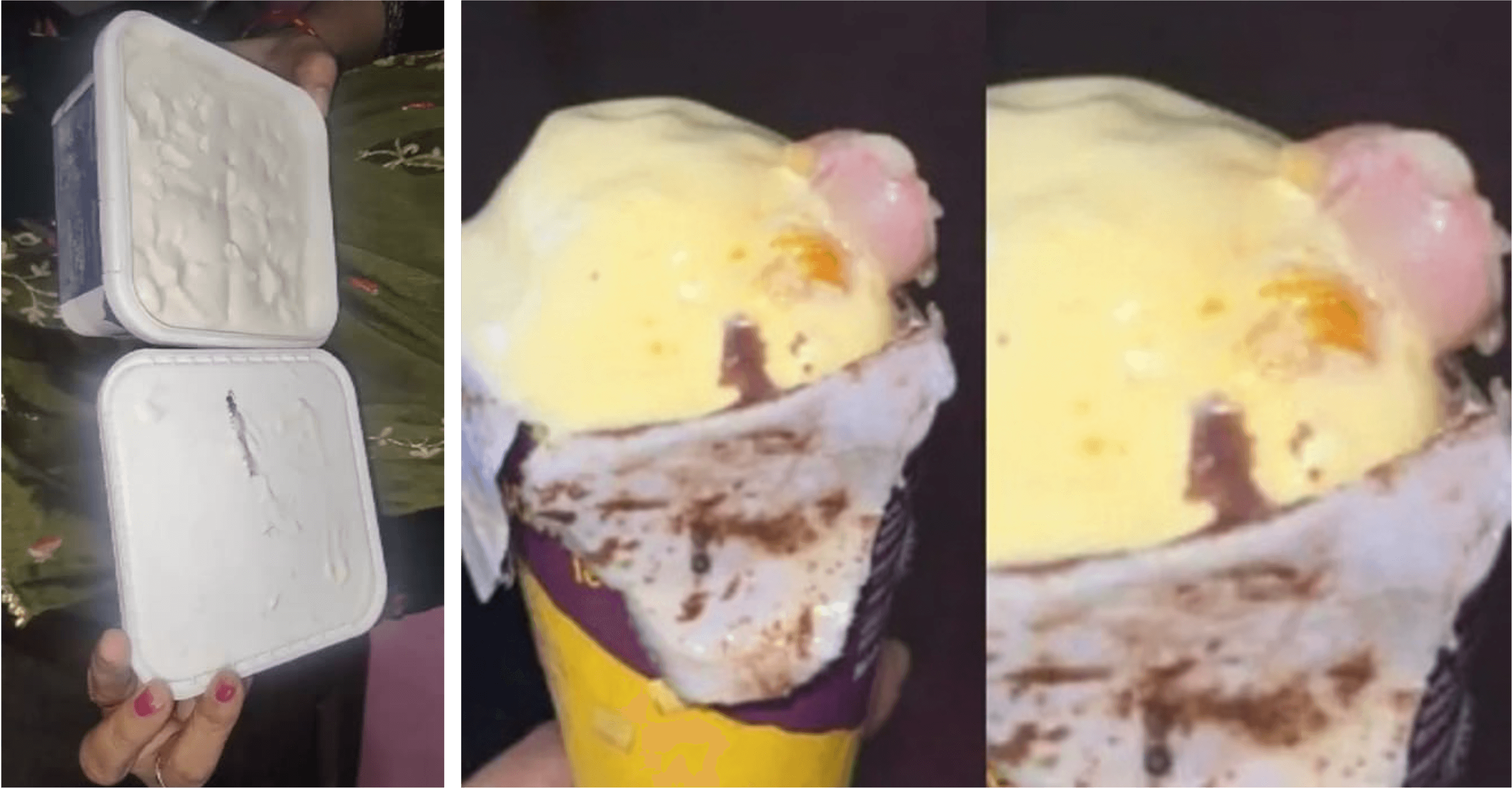 Human Finger and Dead Centipede found in Icecream at Mumbai and Noida
