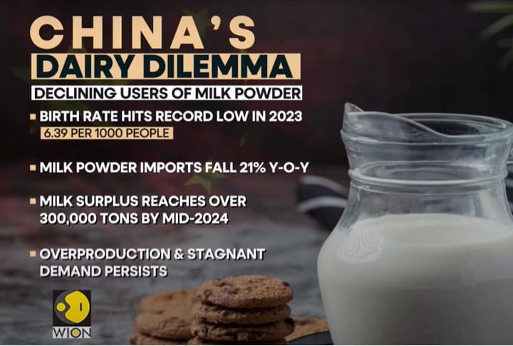 China faces glut of unwanted dairy -Slow economy