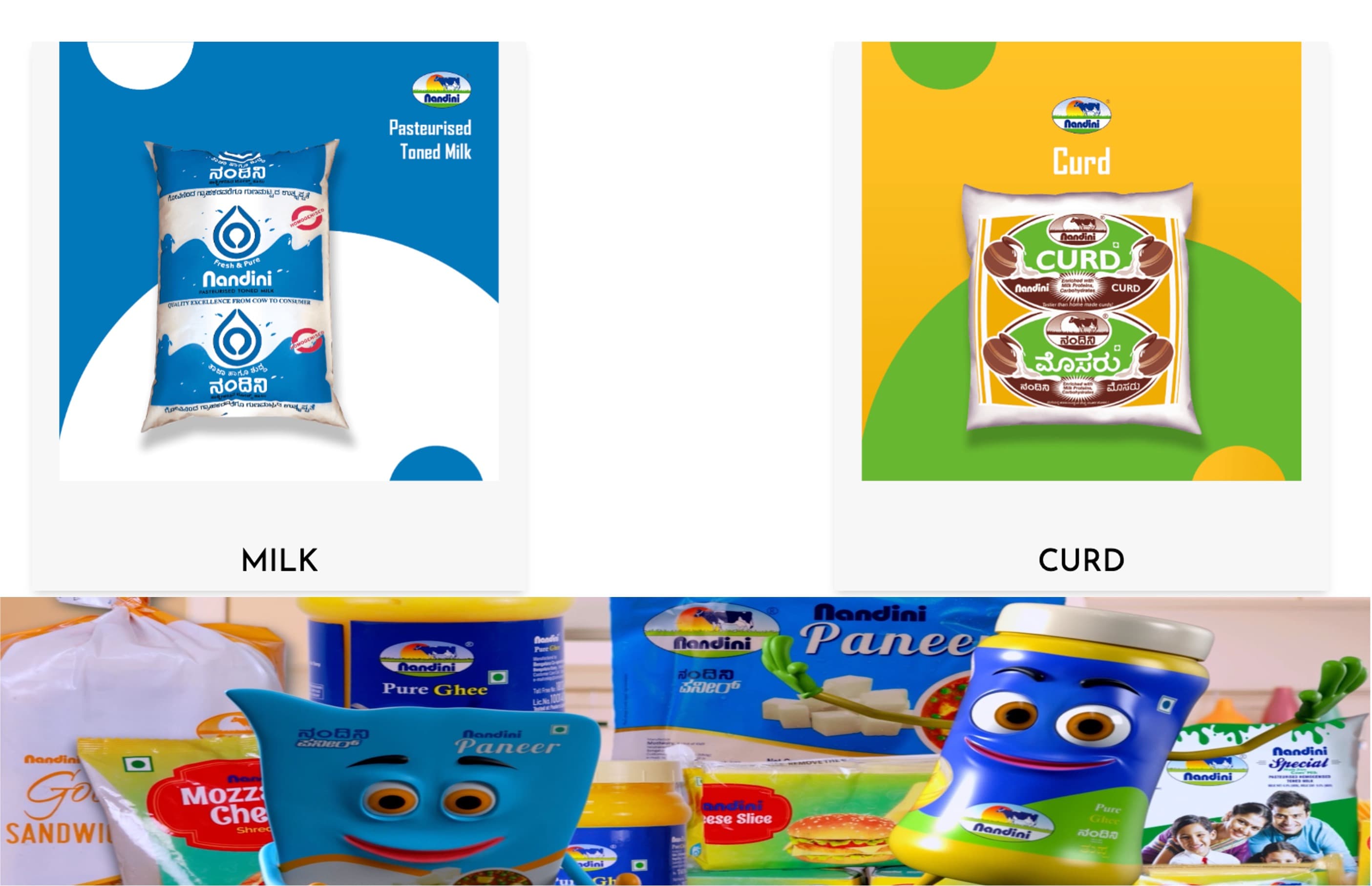 Nandini milk, curd prices have been increased by Rs 4 per litre