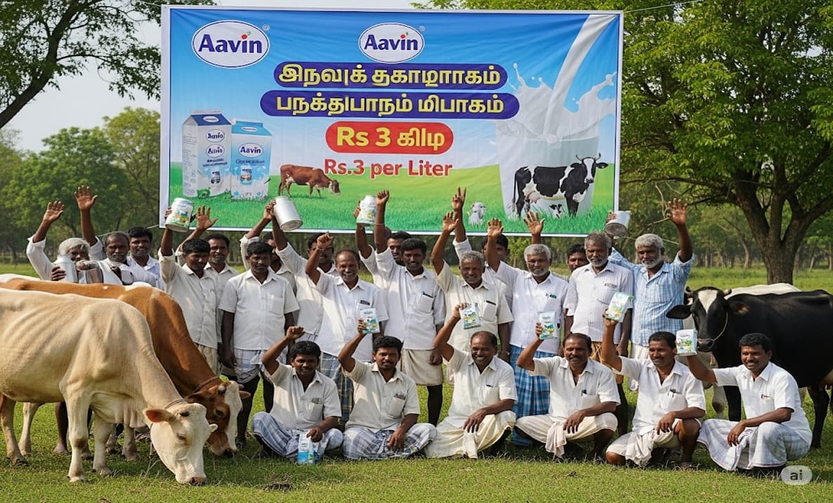 Tamil Nadu Govt Mulls ₹3 / L Milk Price Hike in Aavin