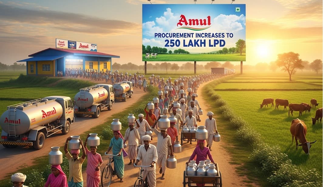 Gujarat Dairy Procurement Surges Fivefold to 250 Lakh LPD