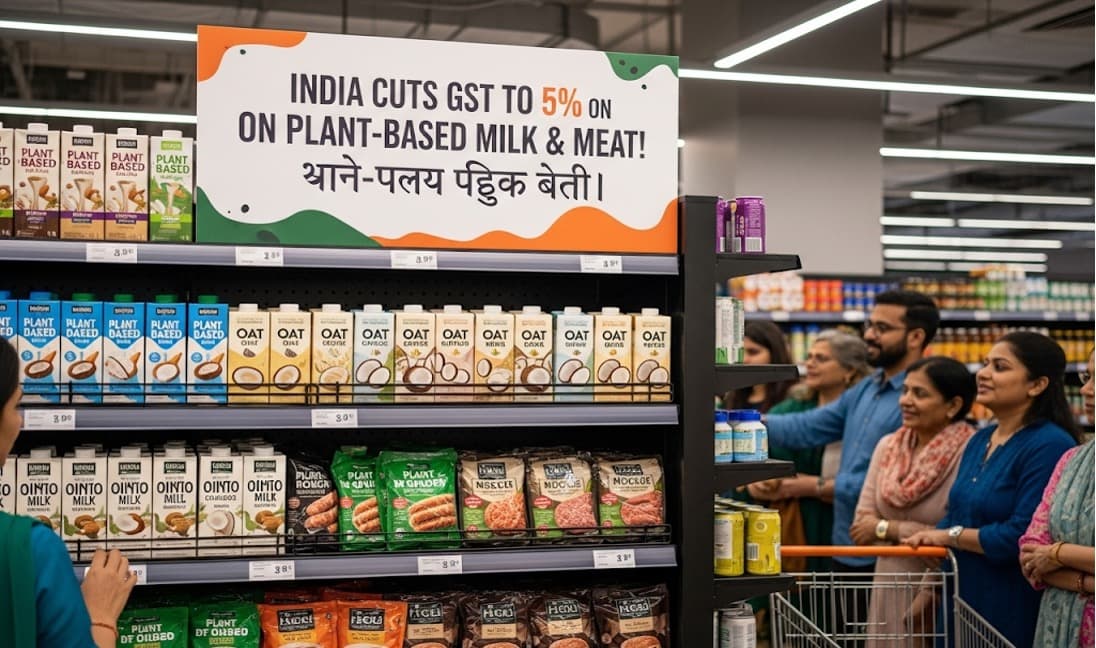 India Cuts GST on Plant-Based Milk and Meat to 5%
