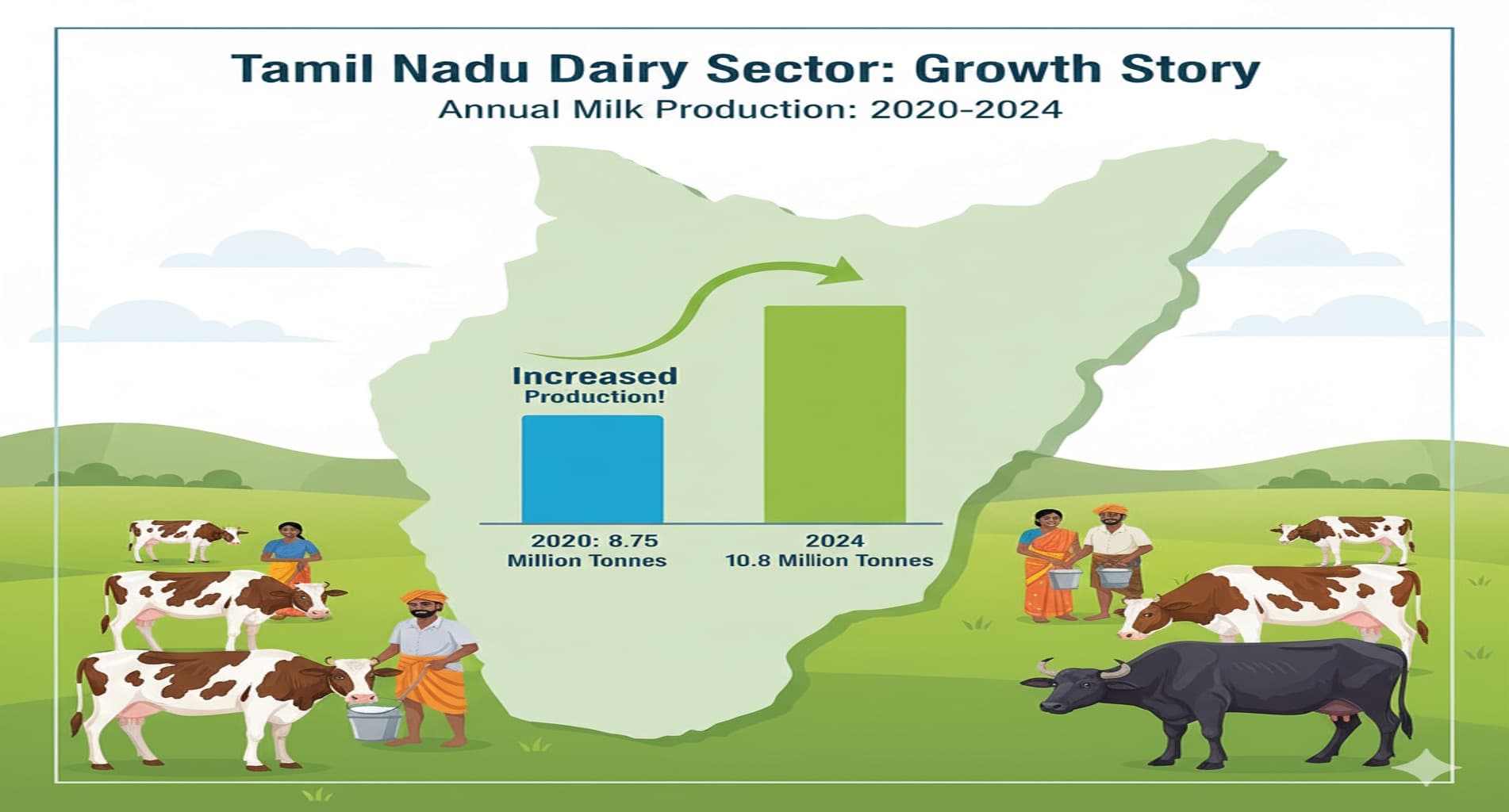India Tops Milk Output; Tamil Nadu Rises in Dairy Map