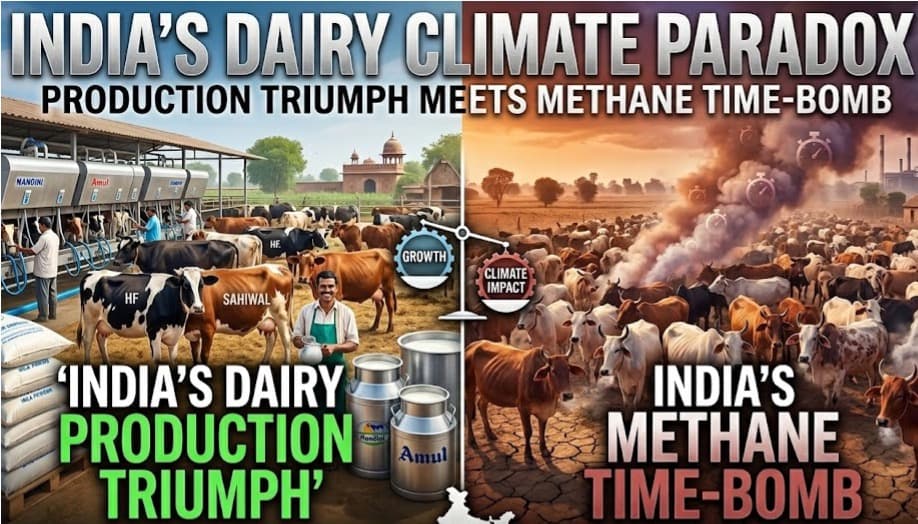 India’s Dairy Climate Paradox: Production Triumph Meets Methane Time-Bomb