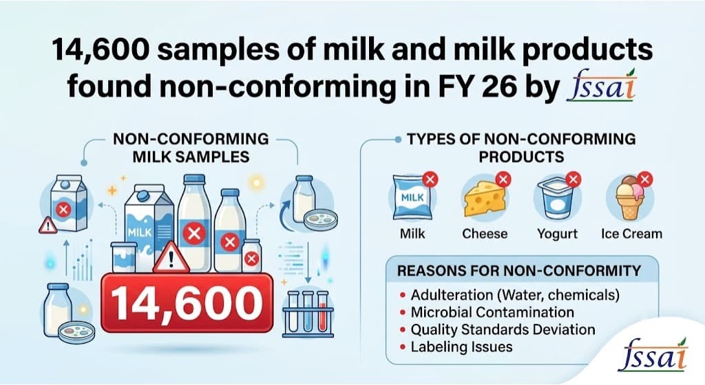 14600 samples of milk and milk products found non-conforming in FY 26