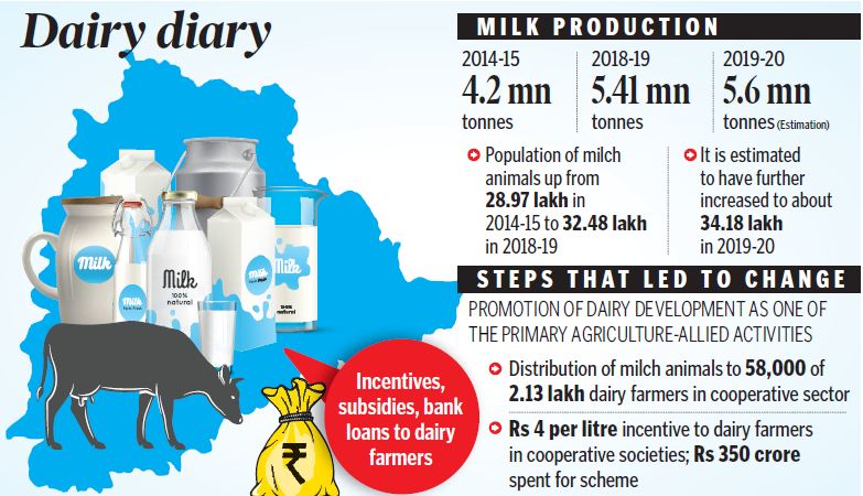 Milk production increased by about 30% in Telangana since 2014 - Dairy News 7X7